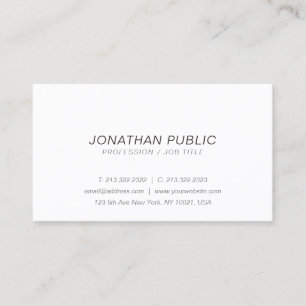 Modern Stylish Italic Professional White Simple Business Card