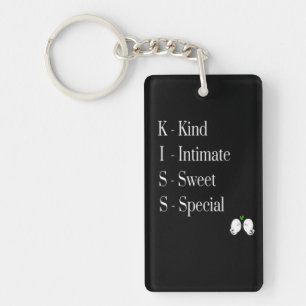 Modern - stylish " Kiss " full form of Keychain