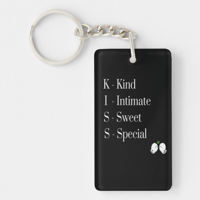 Modern - stylish " Kiss " full form of Keychain (Front)
