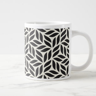 Modern Stylish Leaf Pattern Large Coffee Mug