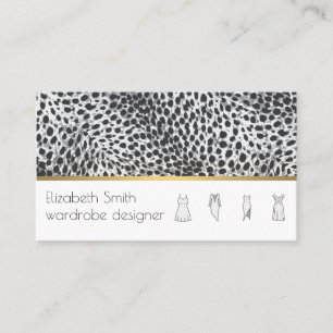 Modern Stylish   Leopard Background Fashionista Business Card