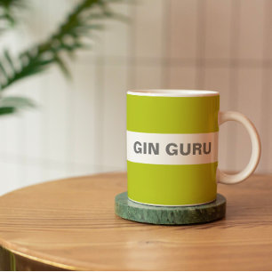 Modern Stylish Lime Green Gin Guru Coffee Mug