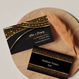 Modern Stylish Luxury Black Gold Business Card