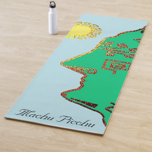 Modern Stylish Machu Picchu Drawing Yoga Mat