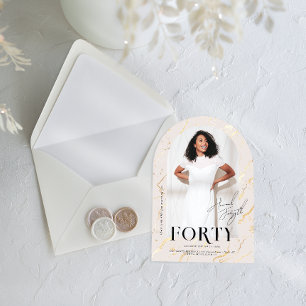 Modern Stylish Magazine   40th Birthday Photo Acrylic Invitations