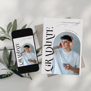 Modern Stylish Magazine Cover   Photo Graduation Invitation
