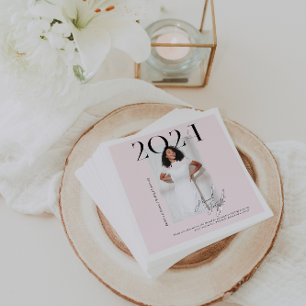 Modern Stylish Magazine   Graduation Photo Napkin