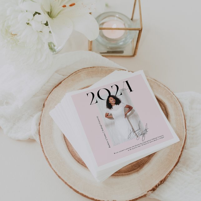 Modern Stylish Magazine | Graduation Photo Napkin (Creator Uploaded)