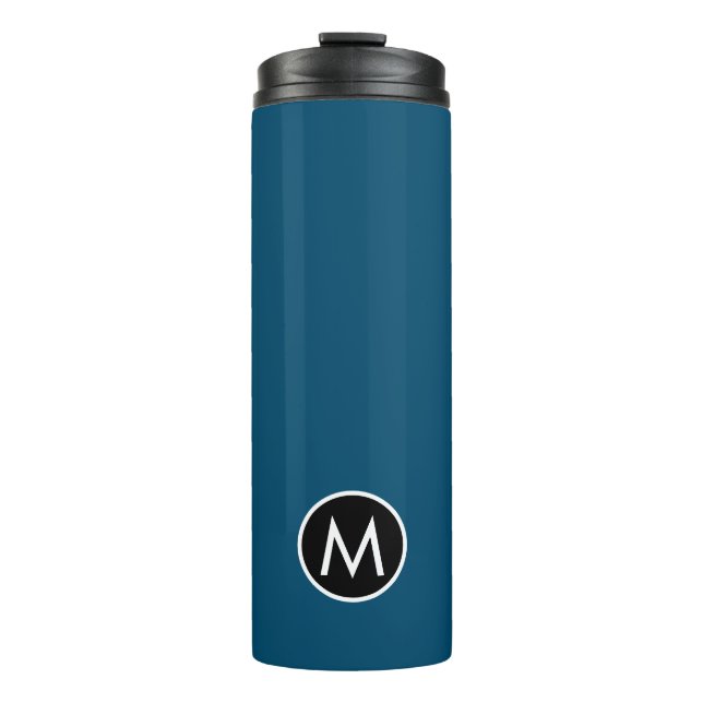 Modern Stylish Magenta Monogram Travel Mug (Front)