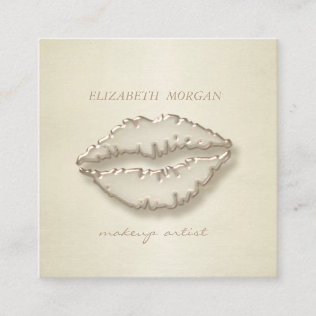 Modern Stylish,Makeup Artist,Lips Square Business Card (Front)