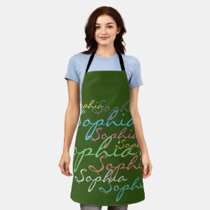 Modern Stylish Maximalist Custom Name Typography Apron