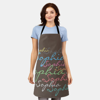 Modern Stylish Maximalist Custom Name Typography Apron