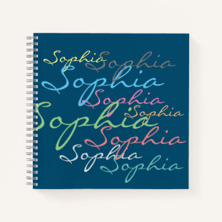 Modern Stylish Maximalist Custom Name Typography Notebook