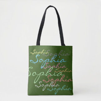 Modern Stylish Maximalist Custom Name Typography Tote Bag