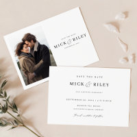 Modern Stylish Minimal Photo Wedding Save The Date