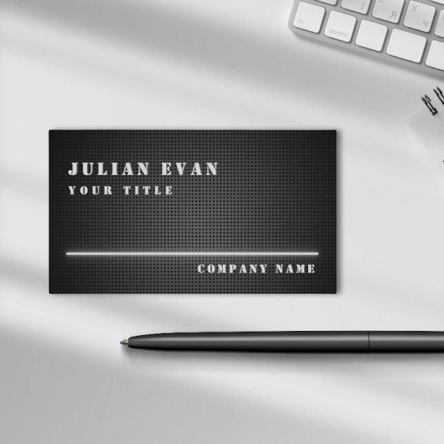 Modern Stylish Minimalist Black Metal  Business Card (Modern Stylish Minimalist Black Metal Business Card)