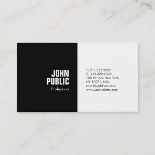 Modern Stylish Minimalist Black&White Chic Design Business Card