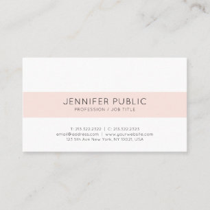 Modern Stylish Minimalist Design Trendy Pink Plain Business Card