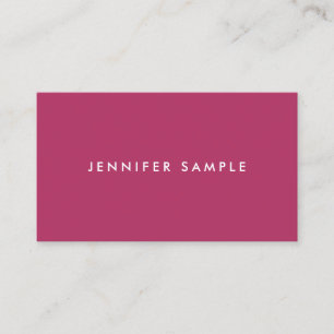 Modern Stylish Minimalist Template Rich Maroon Red Business Card