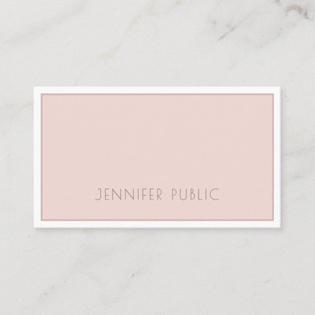 Modern Stylish Minimalist Trendy Simple Top Plain Business Card (Front)