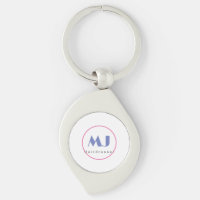 Modern Stylish Monogram Blue White Hairdresser
