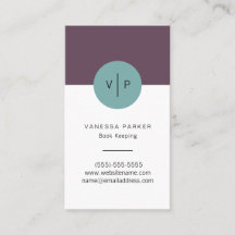 Modern Stylish Monogram Business Card No.2