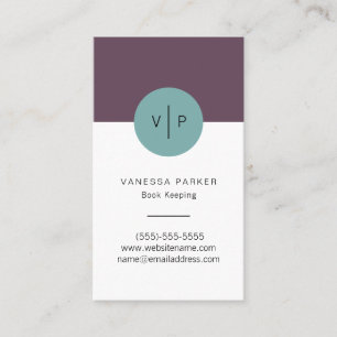 Modern Stylish Monogram Business Card No.2