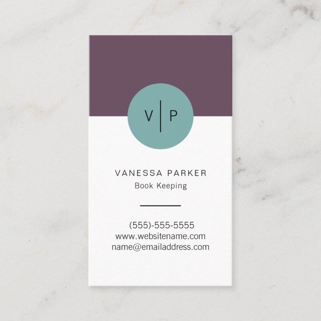 Modern Stylish Monogram Business Card No.2 (Front)