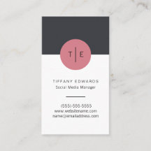 Modern Stylish Monogram Business Card No.2
