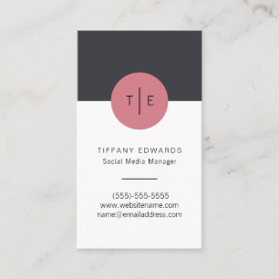 Modern Stylish Monogram Business Card No.2