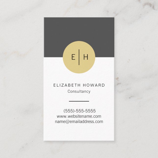 Modern Stylish Monogram Business Card No.2 (Front)