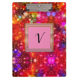 Modern Stylish Monogram Patterns Winter Party Clipboard