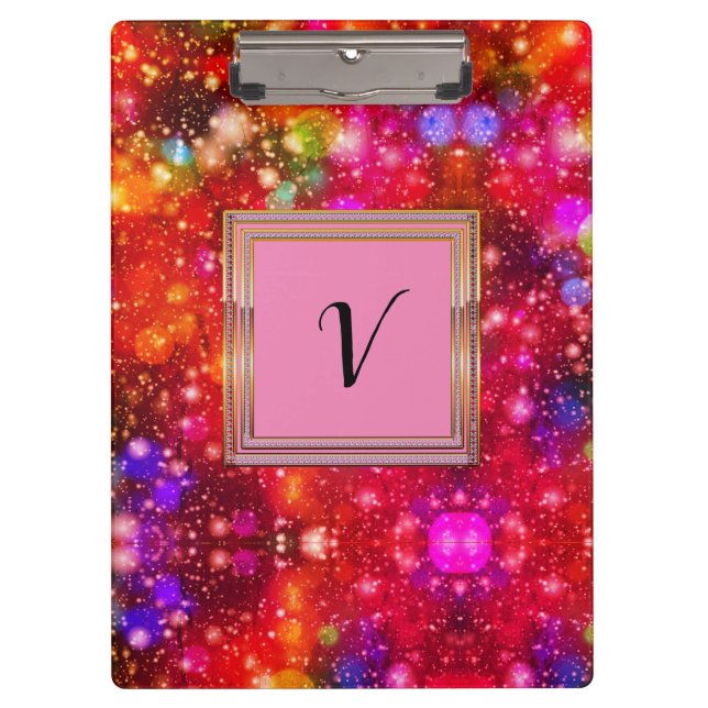 Modern Stylish Monogram Patterns Winter Party Clipboard (Front)