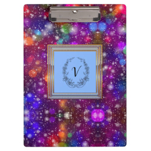 Modern Stylish Monogram Patterns Winter Party Clipboard