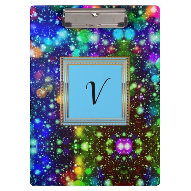 Modern Stylish Monogram Patterns Winter Party Clipboard (Front)