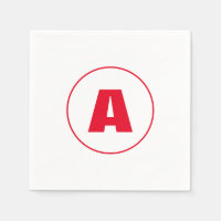 Modern Stylish Monogram Red Initial Letter White