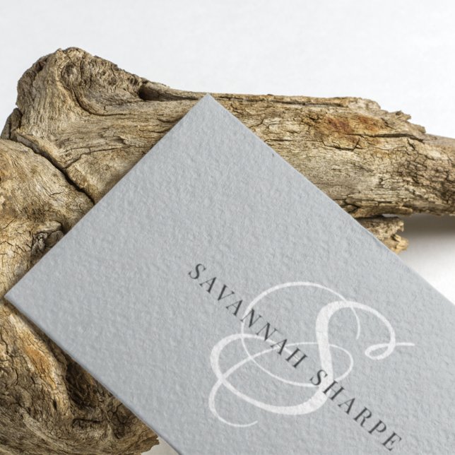 Modern Stylish Monogram Script Blush Professional Business Card (Creator Uploaded)