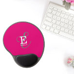 Modern Stylish Monogram Typography Hot Pink Gel Mouse Mat<br><div class="desc">With a bright bold appeal, this modern mouse pad has a beautiful representation of your name and monogram with classic serifs and a more ornate script typography in a balanced symmetrical layout. The three elements blend together with a beautiful harmony and create your own personal branding logo. Shown here with...</div>