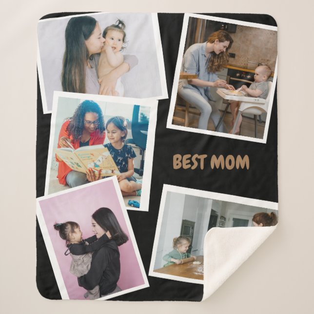 Modern Stylish multi-photo family home blanket (Front)