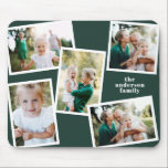 Modern stylish multi photo family home decor green mouse mat<br><div class="desc">Modern stylish multi photo family home decor. The green colour can be changed.</div>