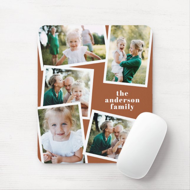 Modern stylish multi photo family home decor mouse mat (With Mouse)