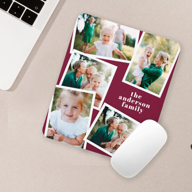Modern stylish multi photo family home decor mouse mat (Creator Uploaded)
