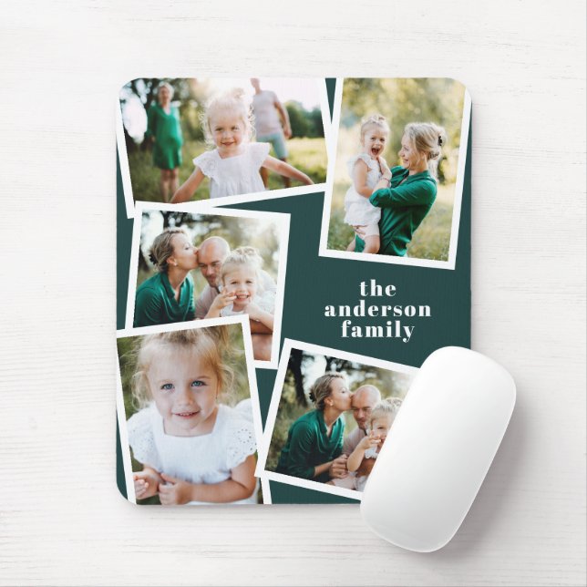 Modern stylish multi photo family home decor mouse mat (With Mouse)