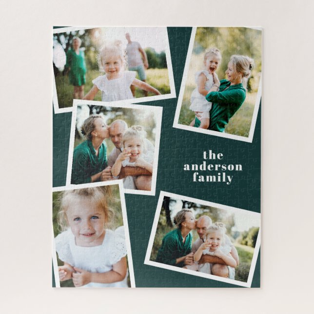 Modern stylish multi photo family home   jigsaw pu jigsaw puzzle (Vertical)