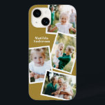 Modern stylish multi photo family mustard elegant<br><div class="desc">Modern stylish multi photo family electronic phone case design. Ideal birthday,  Christmas,  mothers day or Fathers day design. Mustard colour can be changed.</div>