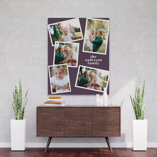 Modern stylish multi photo family purple decor (Creator Uploaded)