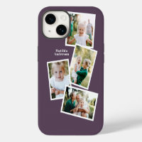 Modern stylish multi photo family purple