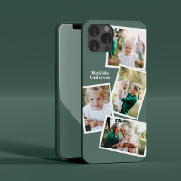 Modern stylish multi photo family sage green chic