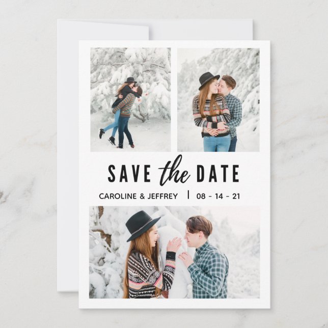 modern stylish multi photo save the date (Front)