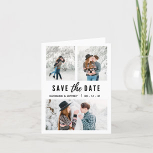 modern stylish multi photo save the date announcement